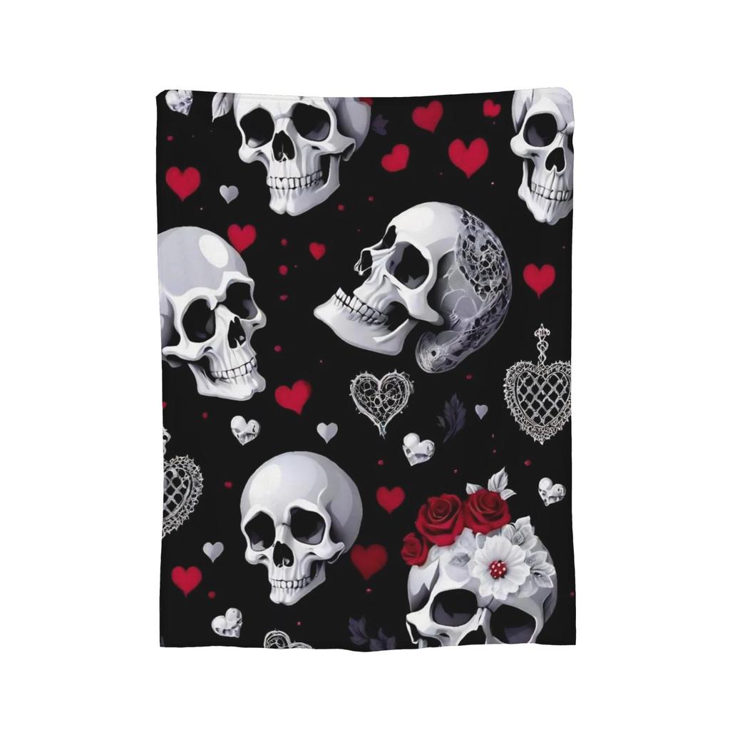 Halloween Gothic Blanket Flannel Romantic Goth Soft Throw Blanket for Car Sofa Couch Bed Rug