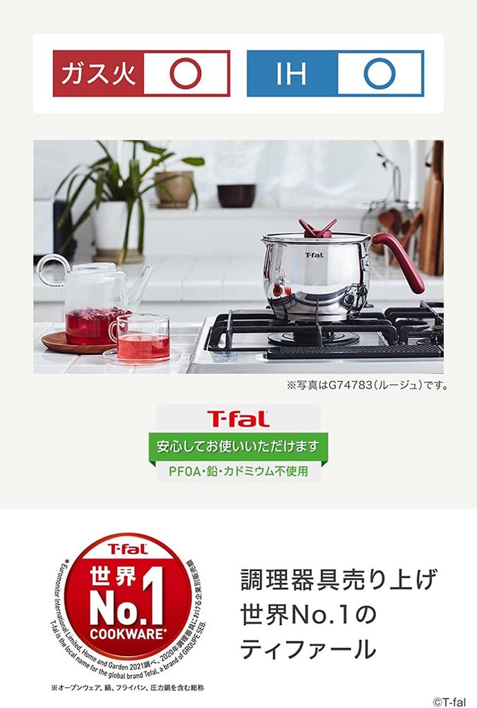 Tefal Single Handed Pot 16cm IH Compatible with Gas Free of Harmful Substances Such As and IH Stainless Steel Charcoal Stainless Steel Gray G74683