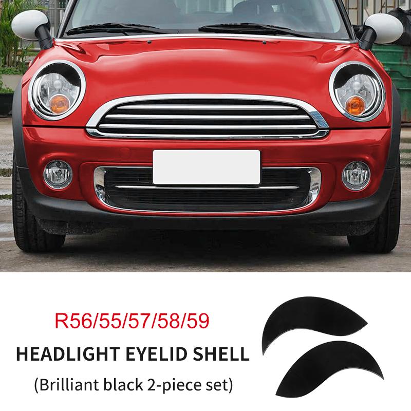 ABS Glänzend Und Matt Schwarz Farbe Wütendes Augenlid Für MINI Cooper F65 F66 F54 F55 F56 F57 R55 R56 R57 R58 R59 Auto-Scheinwerferaufkleber