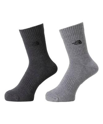 The North Face TNF Logo Crew Dark Moch Moch Size M 2-Piece Socks, Unisex, Adult, NN82310, Gray/Light Gray,