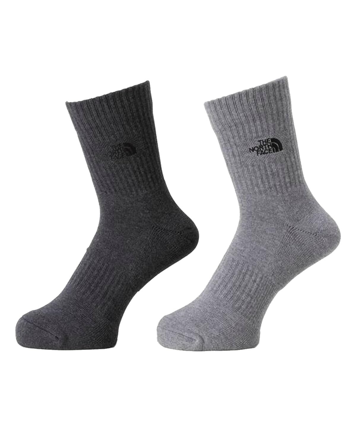 

The North Face TNF Logo Crew Dark Moch Moch Size M 2-Piece Socks, Unisex, Adult, NN82310, Gray/Light Gray,