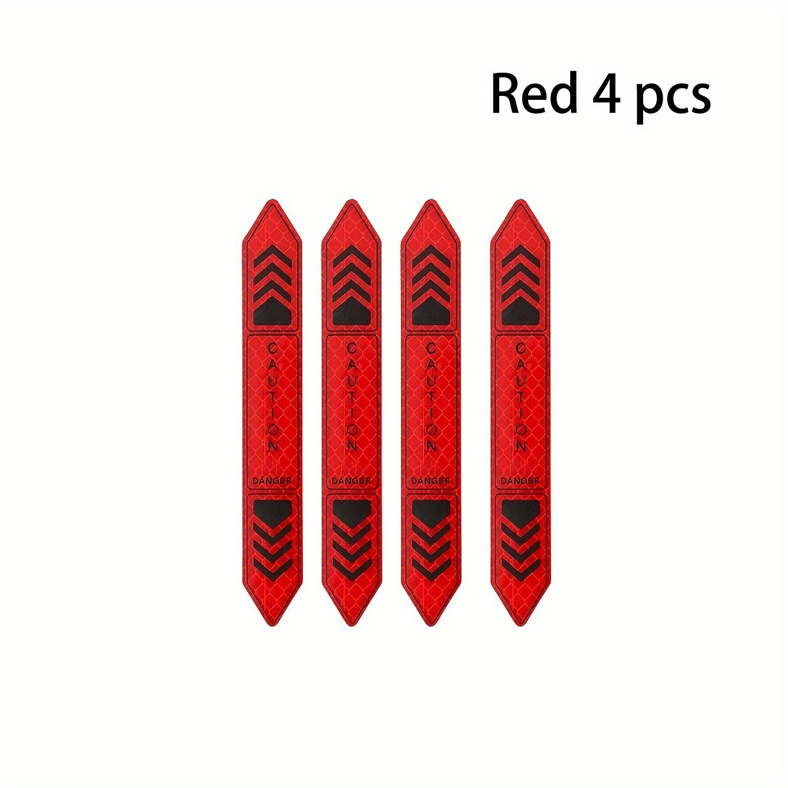 

4 шт. Светоотражающие наклейки на двери автомобиля высокой видимости - Предупреждающие наклейки для ночной безопасности с дизайном стрелок, 14x12 см, Зеленый