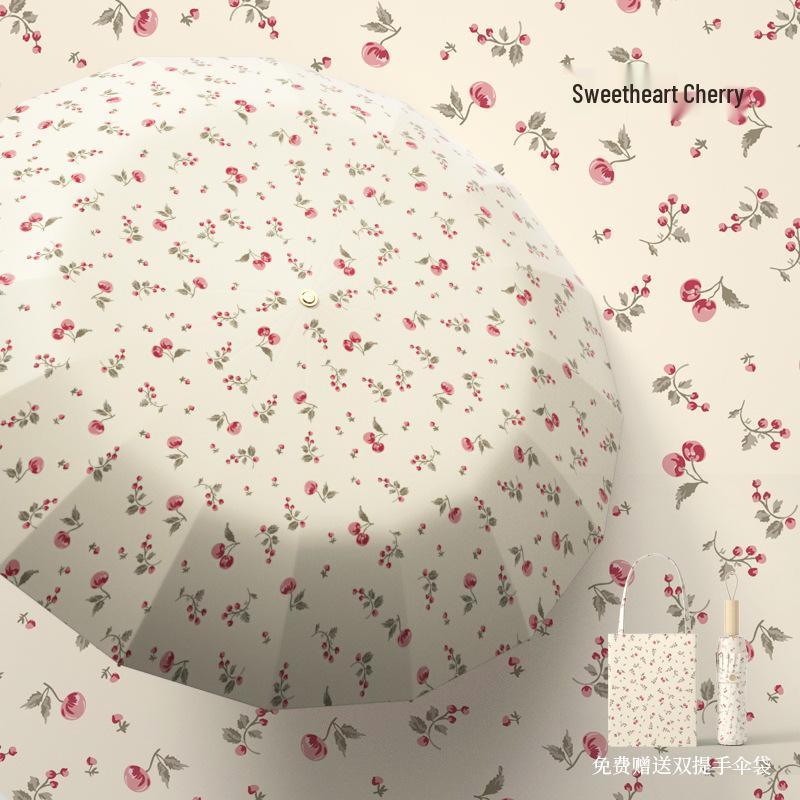 16-Speichen-Doppelnutzungs-Farbschirm: Schutz bei Regen oder Sonnenschein, Dreifach-Doppelfalt-Design