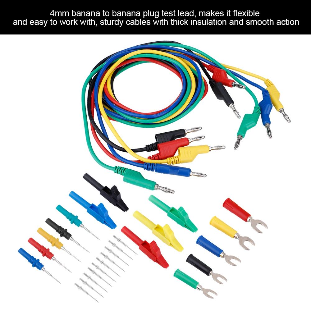 4mm Banana To Banana Plug Test Kit for Multimeter Crocodile Clip & U Type Probe (P1036B)