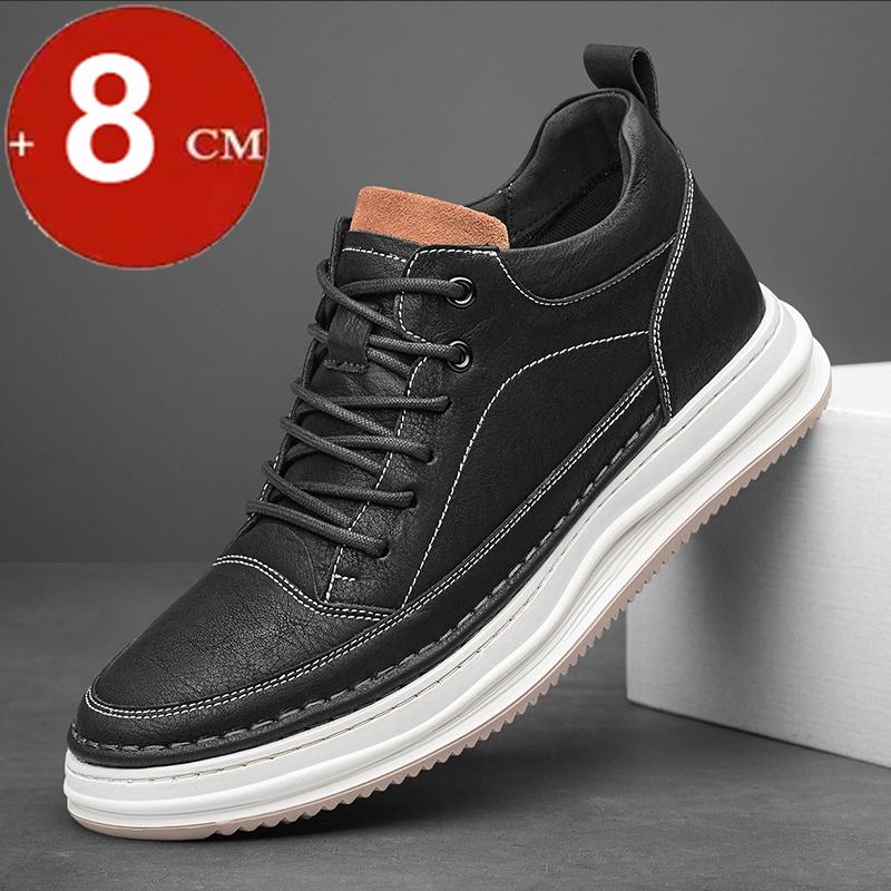 

Доска Мужчина Натуральная Кожа Повседневные Кроссовки Спорт Платформа Обувь на Платформе Увеличение Роста Скрытая Обувь для Увеличения Роста 37