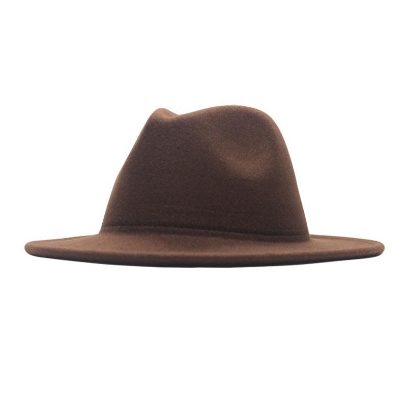 Western Cowboy Hat Jazz Hat Panama Hat Sun Hat Felt Wide Brim Fedora Decorative Rolled Hat