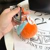 Kawaii Fluffy Persimmon Peach Plush Keychain Soft Stuffed Fruit Pendant for Backpack Bag Decor Girlfriend Gift