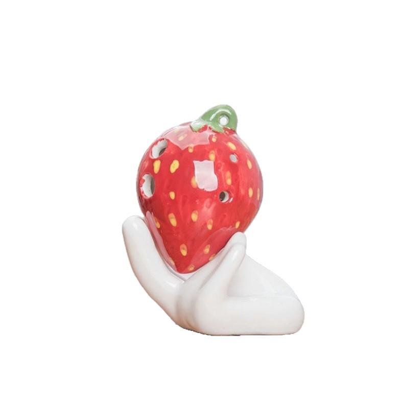 Strawberry Six-Hole Ceramic Ocarina - Musical Instrument Toy for Kids