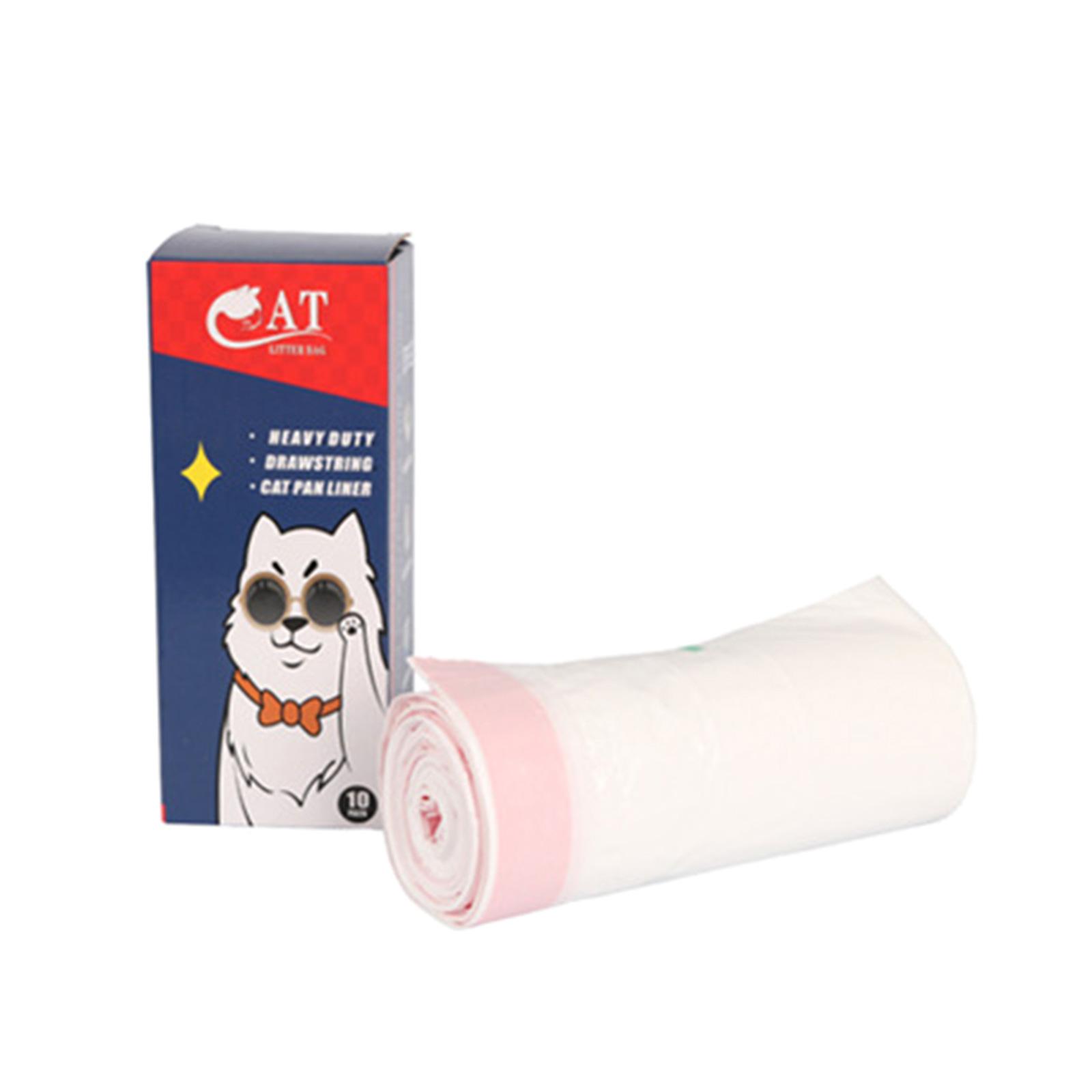 Large Cat Poop Bags for Cat Litter Pan Litter Bags with Drawstring Easy Cleaning Cat Litter Box Liners Bag L