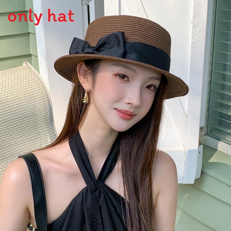

Summer Straw Hat With Wide Brim And Bow For Womens Sun Protection And Breathability