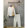 C S In The Room Mokul Ribbed Split bandIng Knit Wide pantS 4 ColorS