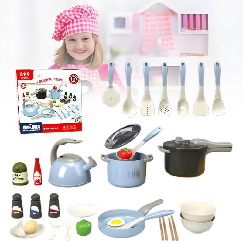 Colorful Kids Kitchen Toy Set With Realistic Cooking Features For Boys And Girls