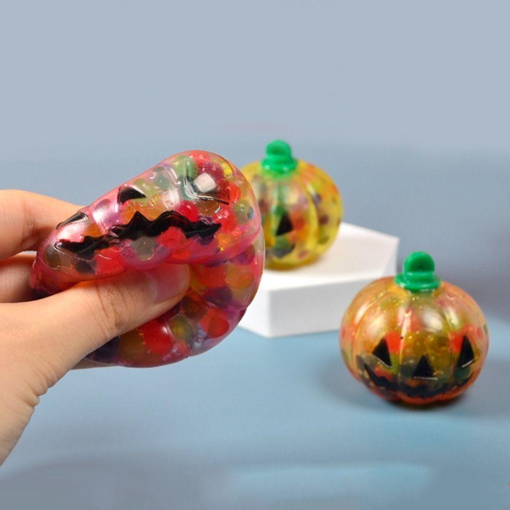 Colorful Halloween Shiny Fidget Toy Soft Pumpkin Stress Balls Squishy Squeeze Ball  Party Favors