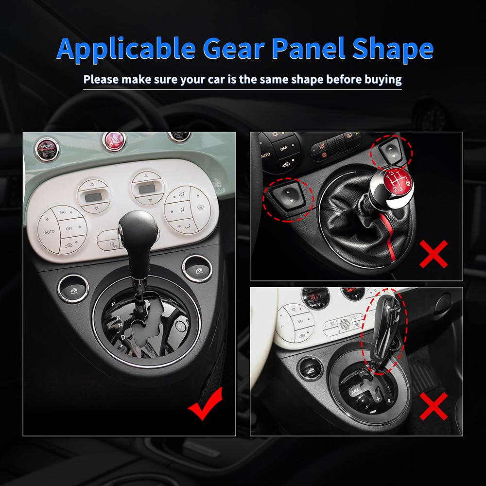 Soft Carbon Fiber For Abarth 595 2016 2017 2018 2019 2020 2021 2022 2023 For Fiat 500 2011-2023 Manual/Automatic Gear Shift Trim