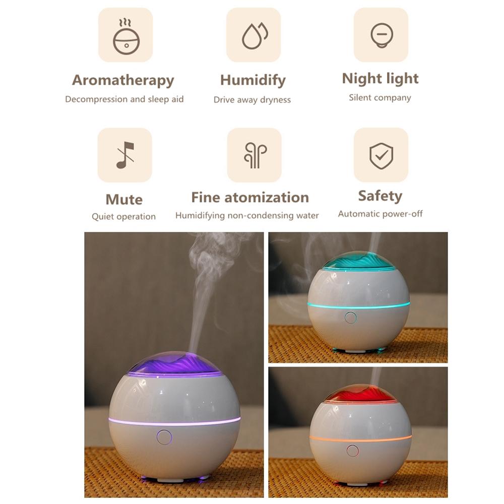 Difuzor de aromoterapie cu ultrasunete cu lumină de noapte romantică cu LED, umidificator de aer, umidificator usb de ulei esențial