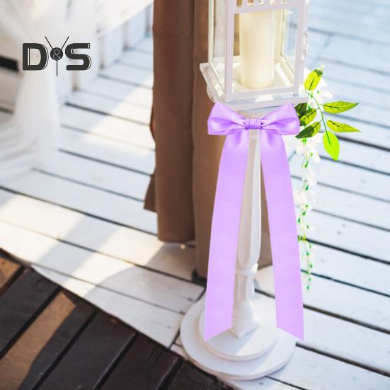 6 Pcs Candlestick Bow Decor Large Candle Holder Ribbon Bows Dining Table Centerpieces for Gift Wrapping Wedding Bridal Shower Bachelorette Party Decor