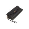 Coach Wyn 27 Einfarbig Druckknopfverschluss Innenfach mit Reißverschluss Mehrere Kartenfächer Geprägtes Leder Handgelenktasche Handtasche Groß Damenhandtasche CC487-B4BK
