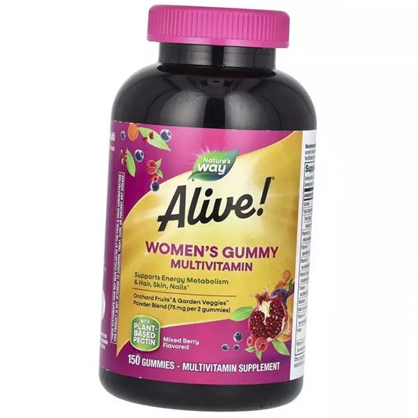 Жевательные Мультивитамины для женщин, Alive! Women's Gummy Multivitamin, Nature's Way (36344128)