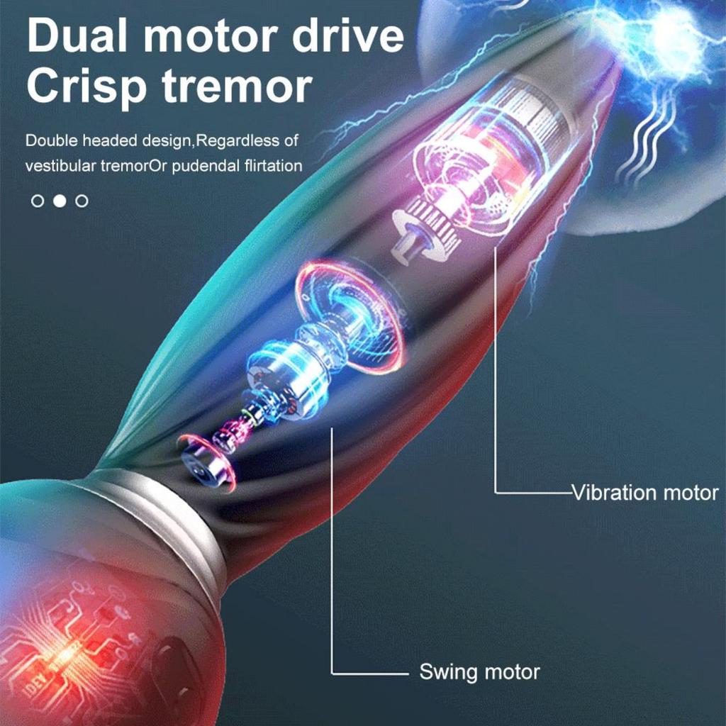 Small Size Spiral for Beginners 7 Vibrators 7 Heads Rotating Remote Prostate Massager Anal Plug