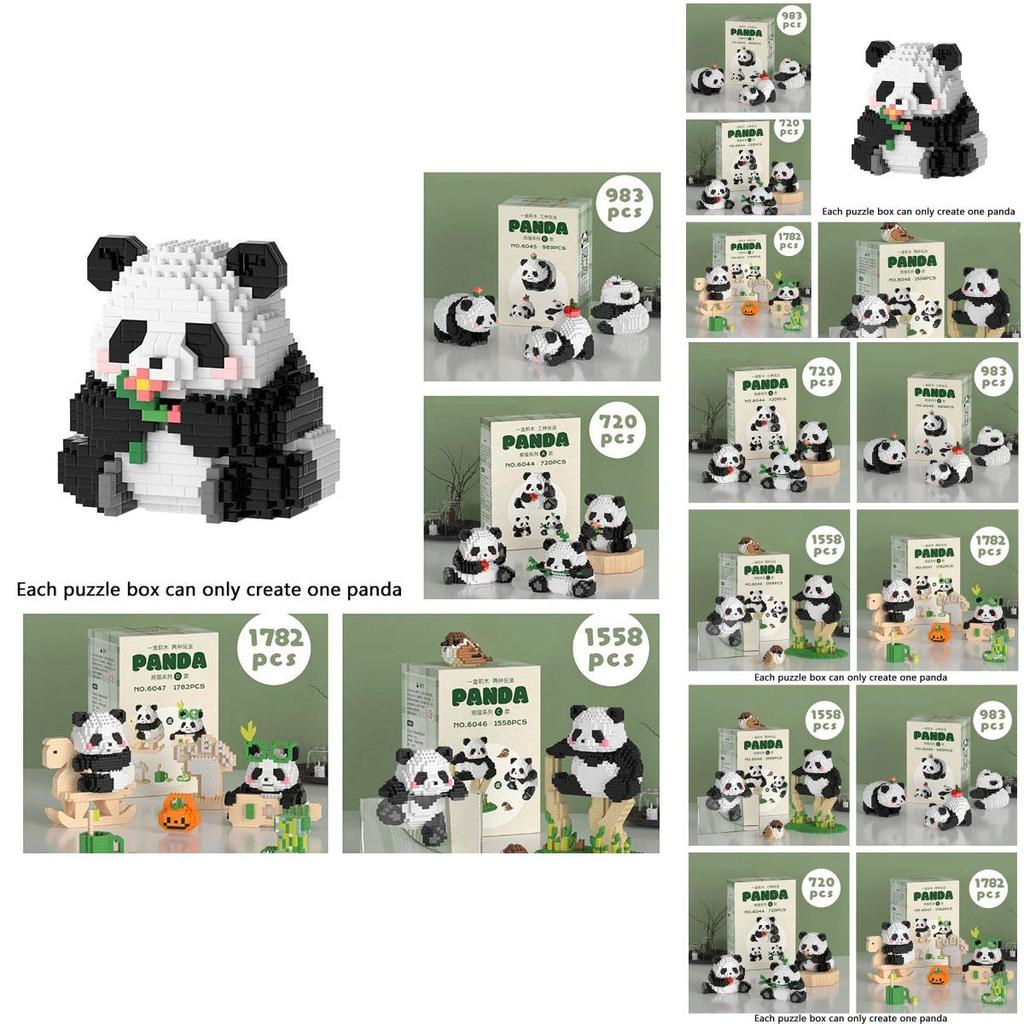 Panda Micro Building Blocks Puzzle Toy Plastic Material, Perfect Gift For Kids, 720-1782 Pieces Available