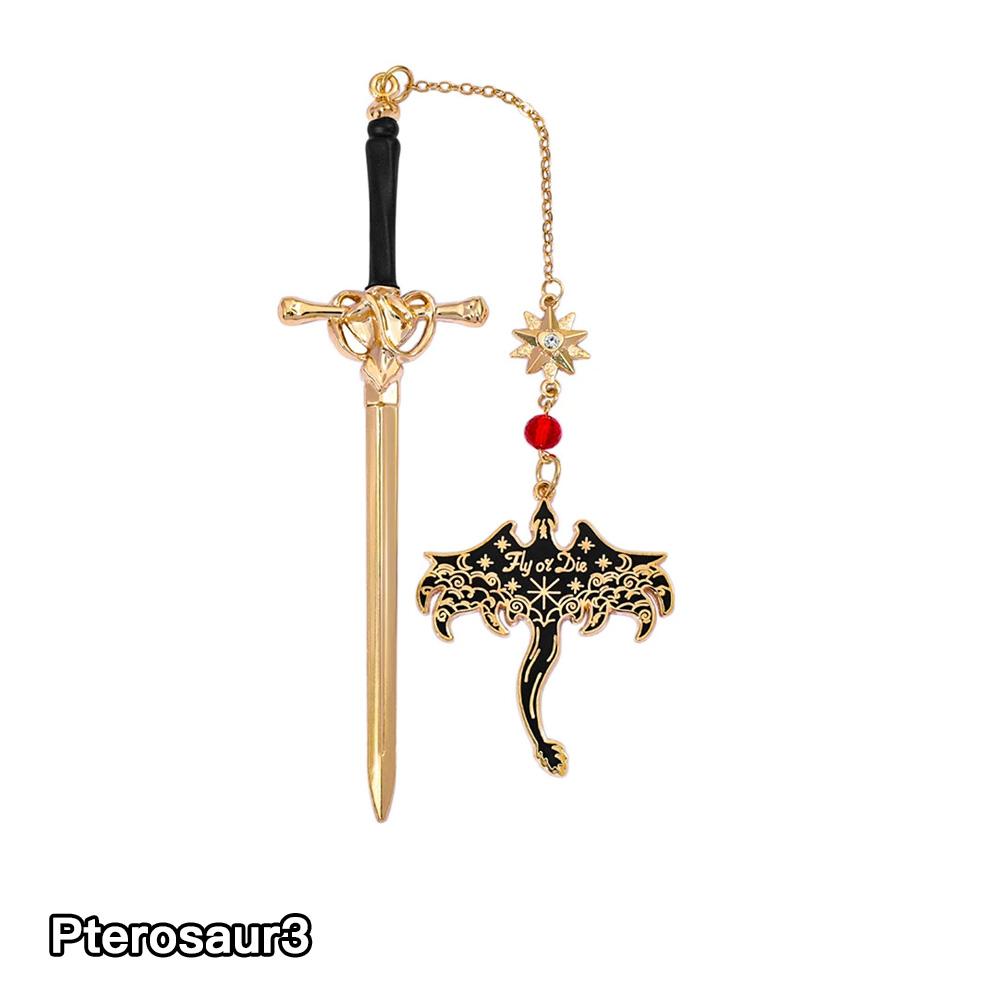 Fantasy Dragon Sword Bookmarks Gothic Reading Accessories Bag Pendant for Dragon Lovers Readers
