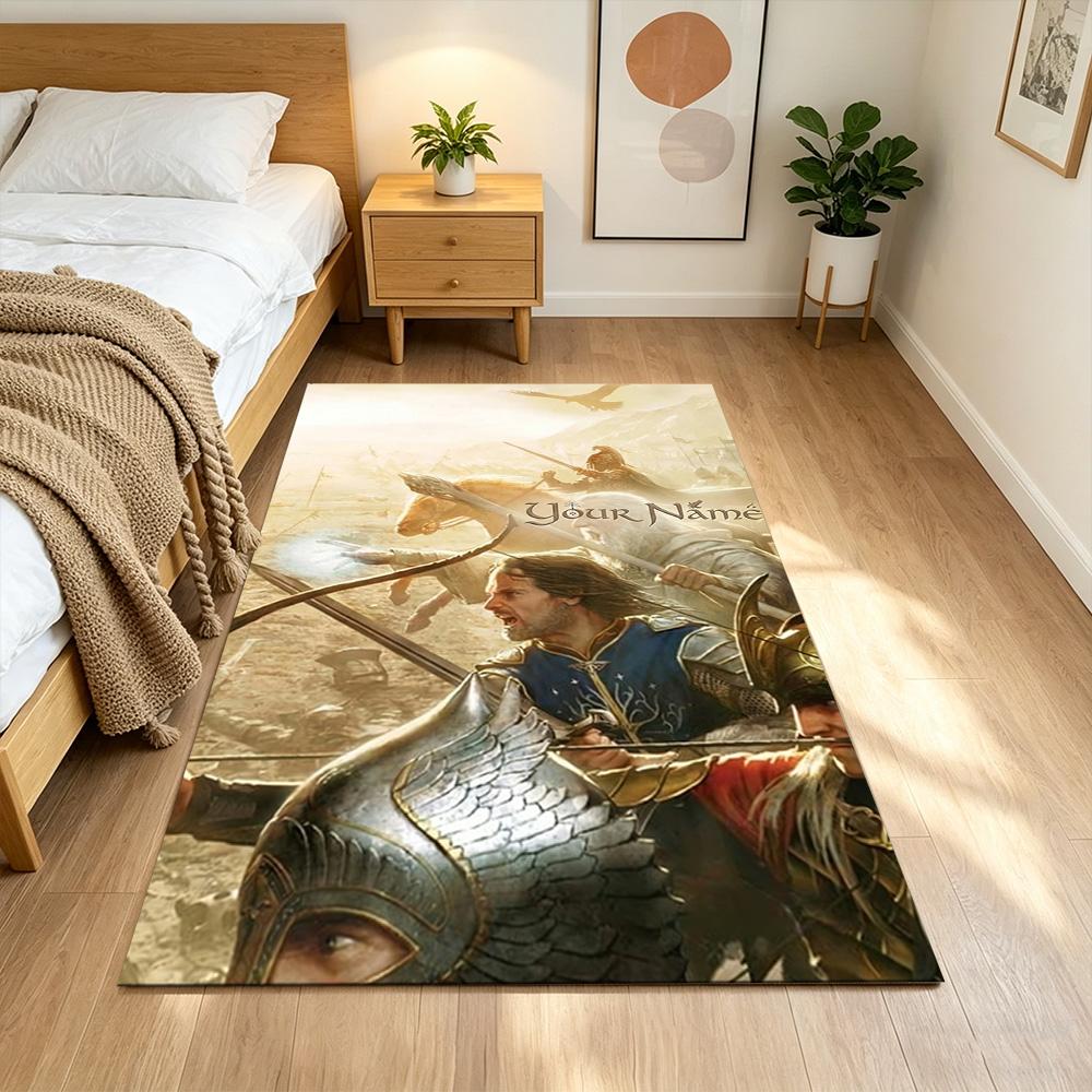 Lord Rings Customized Name Floor Rug Office Rug Design for Balcony Living Rooms Bedrooms Kitchen Antislip Carpet Anime Office Decor
