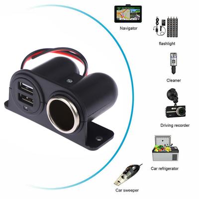 Prise de courant 12 V/24 V, 2 chargeurs USB, allume-cigare, prise pour voiture et camion