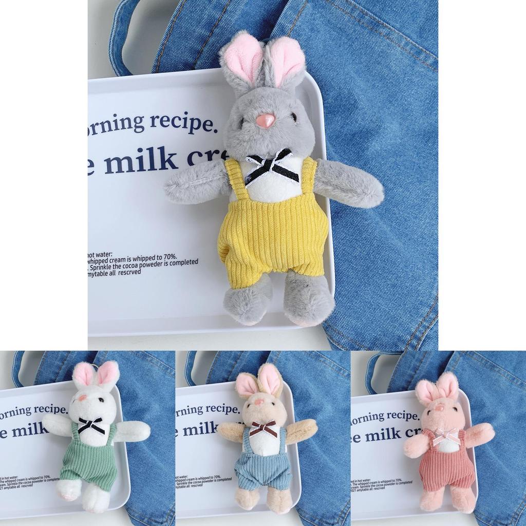 Adorable Mini Plush Rabbit Keychain Soft Cartoon Animal Doll For Backpacks