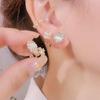 Elegant Cat's Eye Flower Stud Earrings for Women - High-End S925 Silver Needle Jewelry