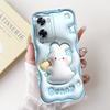 For Oppo A57 A57s A57e A77 A77s 4G Phone Case Oppo A77 5G A56s Back Cover Soft Liquid Silicone Pnada Rabbit Flower Cute Bumper