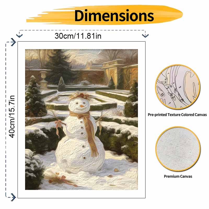 Christmas digital painting oil painting art kit hand painting home decoration painting snowman garden winter flower wreath