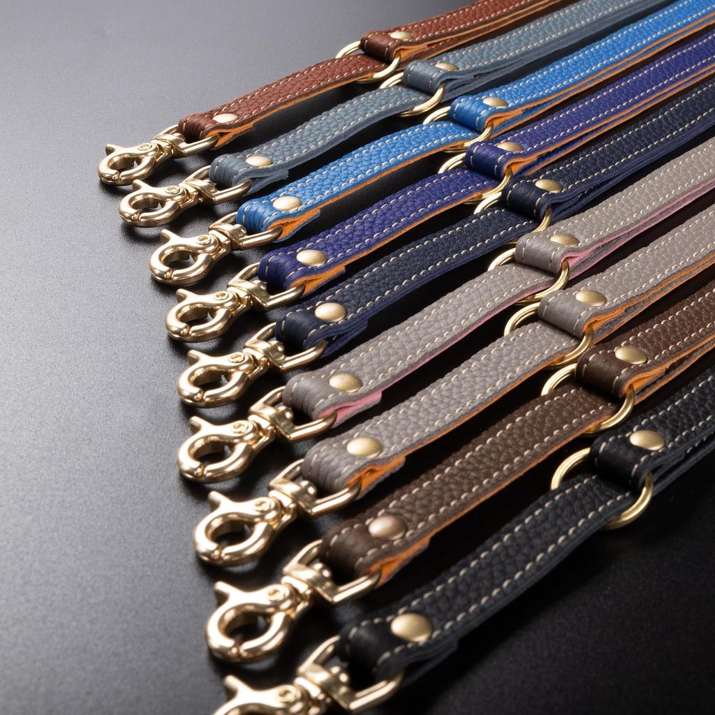 COGURE Genuine Shrunken Calf Leather Shoulder Strap, CrossbodyNeck Strap, Adjustable Length from 100cm to 125cm, 1.2cm Width, Unisex, Greige + Pink