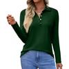 Women's Fashion Casual Lapel Short Long Sleeve Solid Color Shirt Women's Button Up Tops