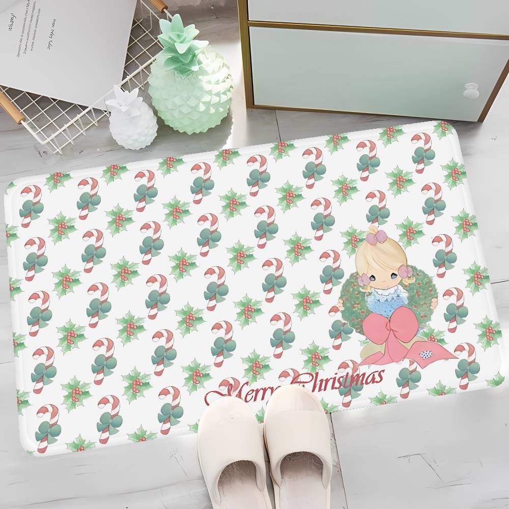 Precious Moments Cute Floor Mat Rectangle Anti-slip Home Soft Badmat Front Door Indoor Outdoor Mat Welcome Doormat
