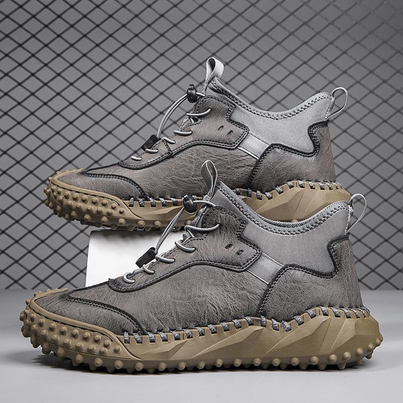 2023 Autumn/Winter Comfortable Hand-stitched Korean Style Genuine Leather Men's Casual Shoes