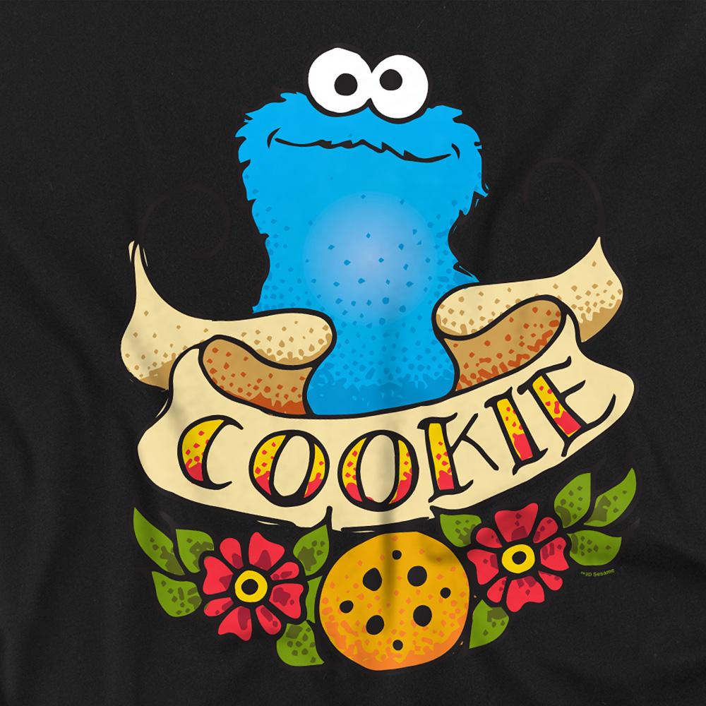 Sesame Street Unisex Adult Cookie Monster Tattoo T-Shirt