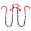3/8" X 3' G80 Tow Chain J Hook V-Chain Bridle Grab Hook Wrecker 15600 Lbs