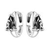 Orstarry S925 Silver Earring Vintage Style Carved Vine Black Zircon Hoop Earring For Women Birthday Gift Silver Jewelry