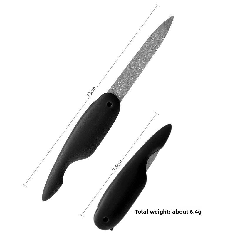 

Компактная складная пилка для ногтей из нержавеющей стали, металлическая полировочная полоска, двусторонняя прочная полировочная палочка, инструмент для маникюра 1PCS чёрный