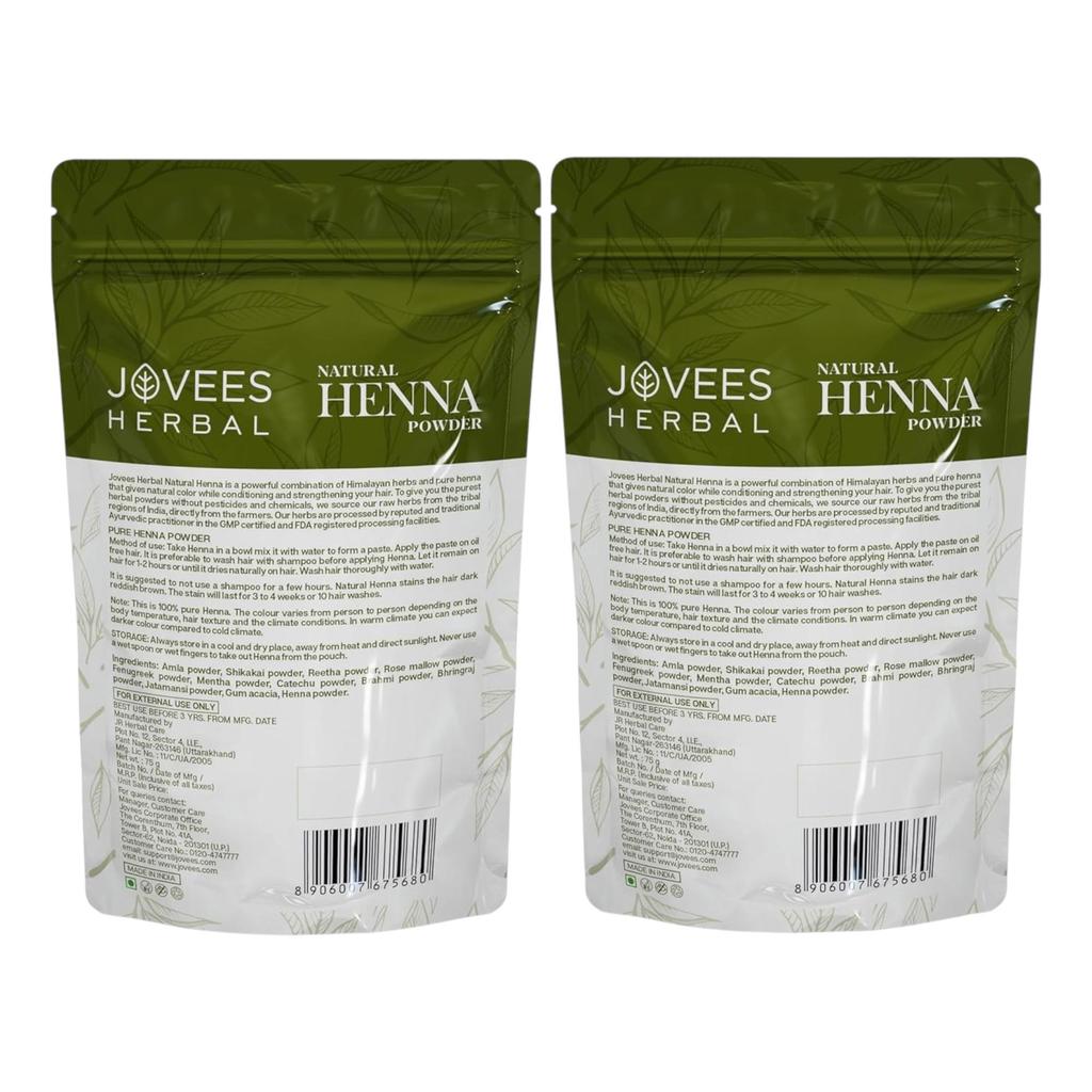 Jovees Herbal Mehandi Henna Powder With Amla Shikakai Brahmi For Hair Conditioning Repair Hair Fall 75g Pack Of 2