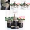 Elegantes Keramik-Waschraumzubehör 4-teiliges Set mit Blumenmotiv zum Verschenken