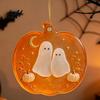 Decorative Pumpkin Pendant for Halloween Spooky Friendship Ornament Ghost Cat 2D Flat Acrylic Seasonal Decor Party Decoration Hanging Window