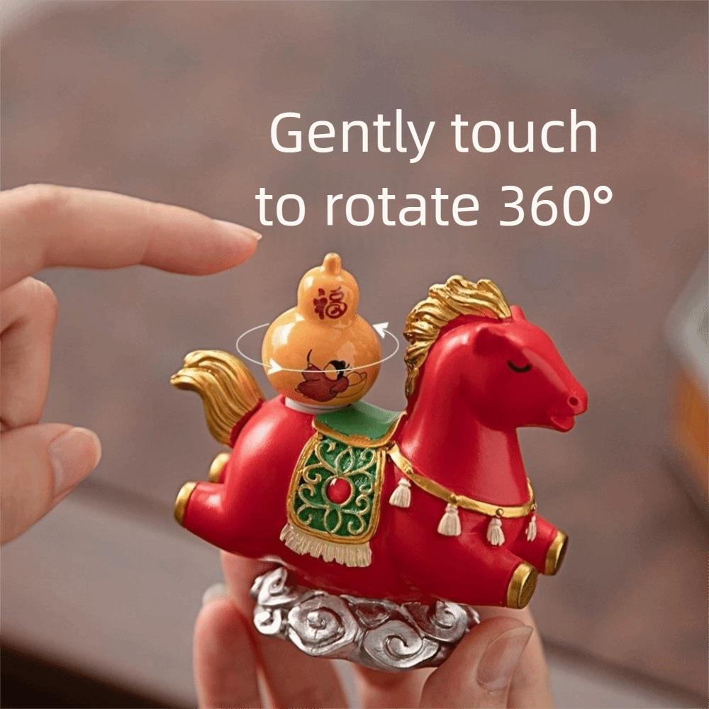 Resin New Year Mascot Miniature Desktop Ornament Zodiac Ornaments Gift Horse Figurine  Cabinet