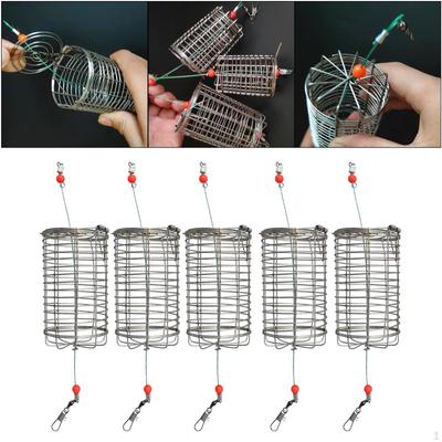 5pcs Carp Fishing Cage Feeder Basket Holder, Anti-rust Coarse Small Tackle Kit