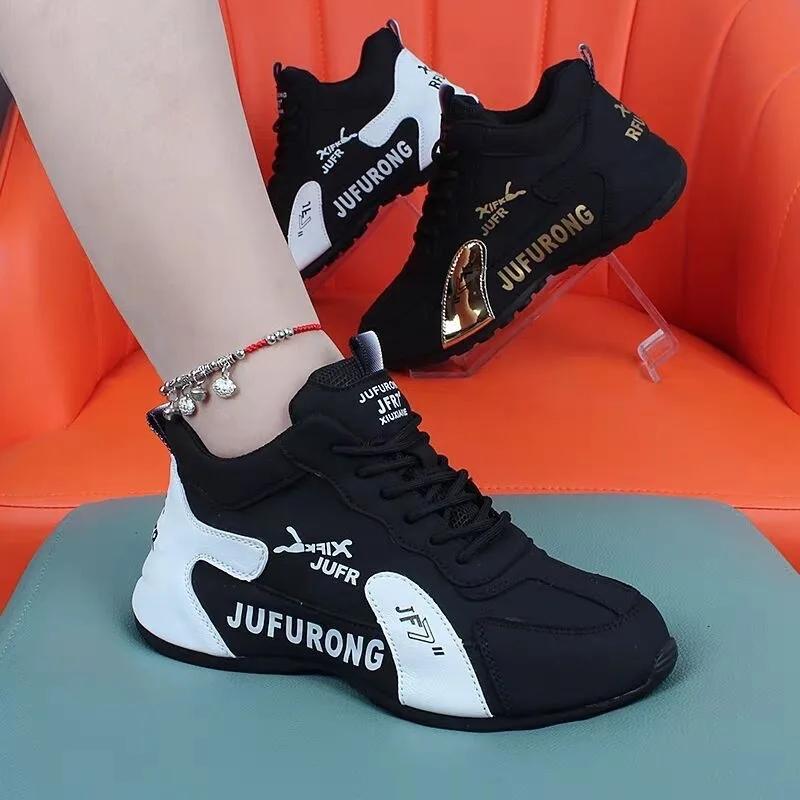 Modedesigner Damen Sneaker Mode Leder Freizeitschuh Schnürschuhe Plateauschuhe für Damen Outdoor Leichte Laufschuhe Zapatos Mujer
