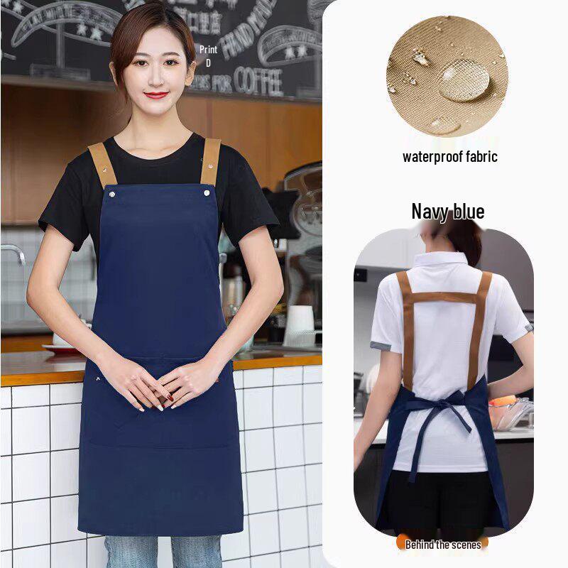 Custom Logo Waterproof Waist Apron for Milk Tea, Hot Pot, and Coffee Shop Staff