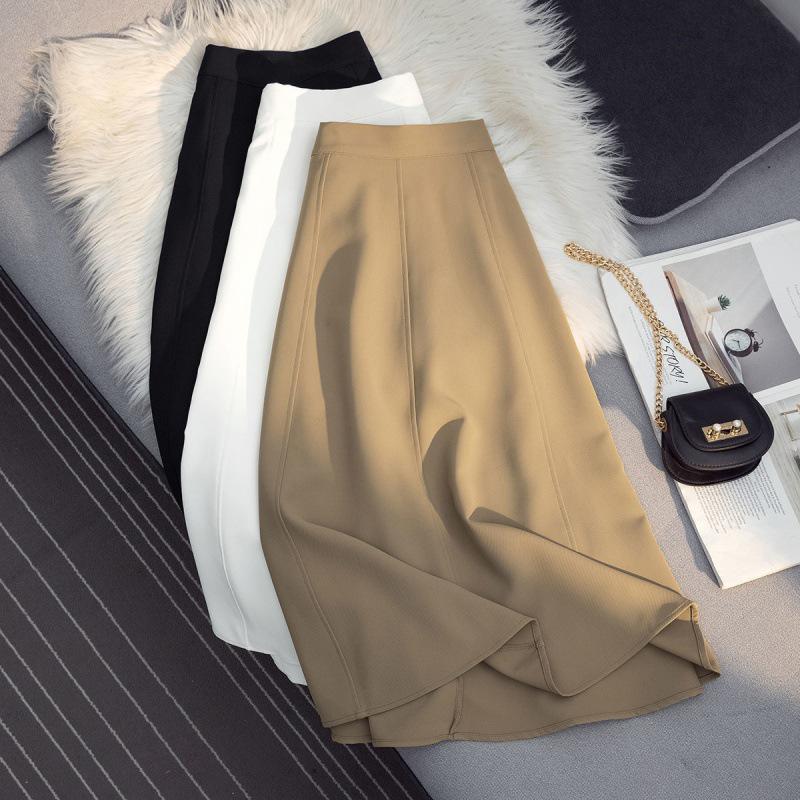 

Black A-Line High Waist Midi Skirt - Spring/Summer 2022 Women s Fashion L for 125-135 lbs