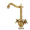 Basin Faucet Bathroom Antique Brass Double Handle Balcony Sink Faucets Hot and Cold Water Tap