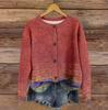 Women's Vintage Knit Button Retro Geometric Print Cardigan Jacket