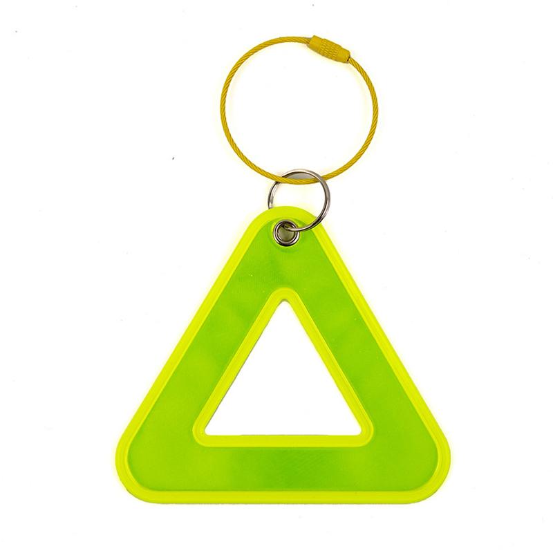 Bike Reflective Triangle Safety Warning Sign Lightweight Durable Hanging Tag with Steel Ring for Outdoor Cyclists